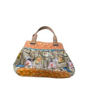 Fossil Key-Per vintge Colorful floral Birdcage Print shoulder Handbag SKU 9031